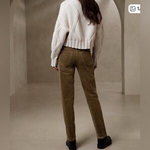 Banana Republic Corduroy Pants Womens Brown High Rise Straight Ankle - 27
